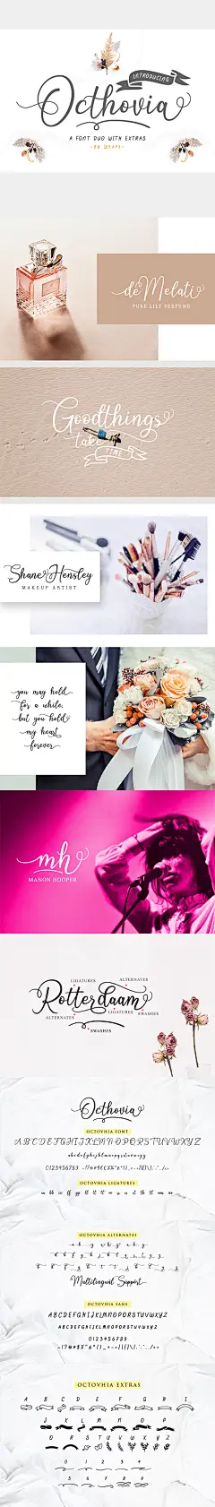 Octhovia字体组合和临时演员——书法脚本Octhovia Font Duo and Extras - Calligraphy Script美丽,品牌,刷,刷字体,名片,草书,时尚、女性化,传单,食物字体,手写,手写,instagram,绑扎,标志,标识字体,杂志、包装、巴黎、笔、香水、组合,现实,浪漫,签名,签名字体,社会媒体,古董,婚礼 beautiful, branding, brush, brush font, business card, cursive, fashion, feminine