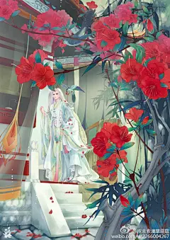 ｛君似明月我似雾，雾随月隐空留露。君善抚琴我善舞，曲终人离心若堵。｝古风手绘插画