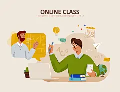 新冠疫情防控远程办公插画10款合集插图