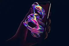 Hyper Abstract Cyclone Shapes 24款炫彩抽象金属彩虹全息镭射艺术3D立体图形png免抠图片素材_UIGUI