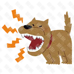 愤怒的大叫狂吠的小狗狗手绘卡通插画手绘png儿童插画免扣素材1