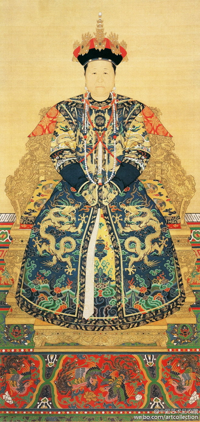 #人物画#【 清 佚名 《孝庄文皇后朝服...