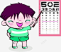 手绘卡通男孩检查视力 平面电商 创意素材