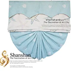 简约地中海风格 升降帘罗马帘 蓝色 香芋色扇形帘 卧室客厅窗帘-淘宝网