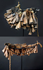 Africa | Dance belt with bells from Nigeria | Made up mostly of blacksmith-made recycled iron bells and indigenous recycled cotton (both pain and indigo dyed)