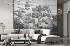 天洋壁画热带雨林系列，打造东南亚风情“乌托邦”！ : 为了缓解现代生活的疲惫感和提升家居装修质感，自然元素往往会被引入家居之中，如侘寂风自然纹理、如田园风自然风景等等，或恬淡，或热烈……壁画也是如此。天洋墙布设计师从大自然深处采集创作源泉，将一方雨林织…
