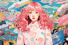 手绘女孩人物形象