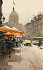 Sunny Day, Paris by Joseph Zbukvic - Greenhouse Gallery of Fine Art