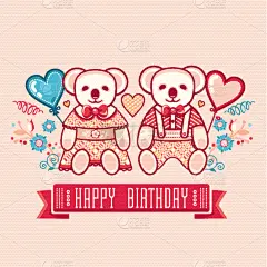 分离着色,树袋熊,婴儿,玩具,绘画艺术品,生日,可爱的,明信片,请柬,贺卡