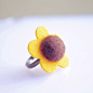 CHIH SU戒指 原创手工 时尚可爱 姜黄色花朵羊毛毡食指中指指环 设计 新款 2013