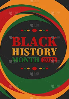 2月是黑人历史月。非裔美国人文化与历史。每年在美国和加拿大庆祝。在英国的十月。传统的模式。海报，卡片