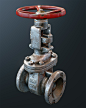 Just finished this gate valve, as a way of learning Substance Painter.