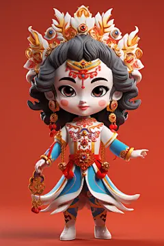 京剧人物中国风传统文化人物模型