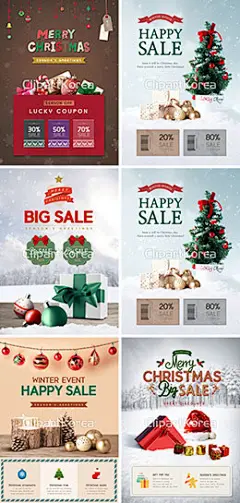 韩国ClipartKorea素材网圣诞节海报banner设计欣赏