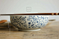 小北家-CH16 陶瓷 碗 青花/红花 加厚 米饭小碗/小汤碗 瓷器