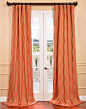 Elsa Orange Jacquard Curtain Panel - contemporary - Curtains - Overstock.com