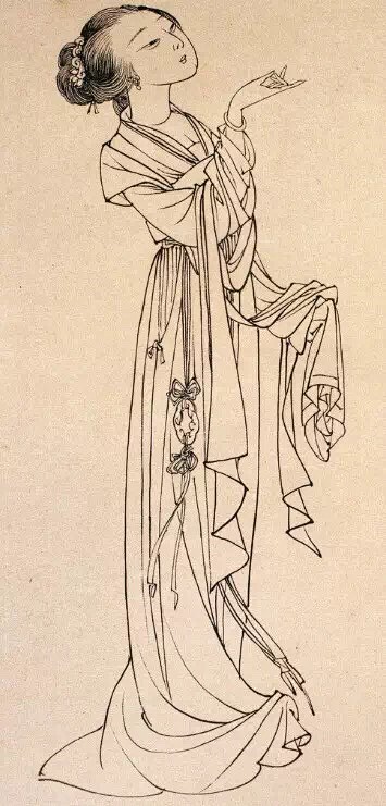 【中国画---白描人物】中国画中完全用线...