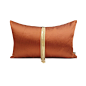 现代样板房沙发腰枕软装设计师靠垫 橙色抱枕中间金色流苏装饰-淘宝网