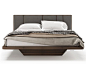 Wooden bed double bed with upholstered headboard POLLACK By PRADDY