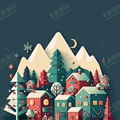 风景建筑插画 【酷图网】风景建筑插画,微立体,卡通户外景观,清新森系,欧洲小镇,风光插图,ai素材