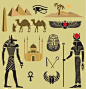 卡通埃及元素图标素材