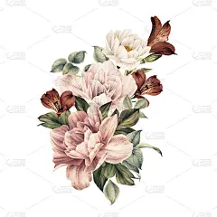 花束，可作为贺卡、婚礼请柬、生日等节假日和夏季背景。水彩插图