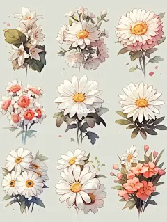 手帐贴纸 | 花卉篇5⃣·小雏菊 | 纯洁美好