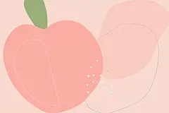 免费矢量手绘桃子孟菲斯背景
