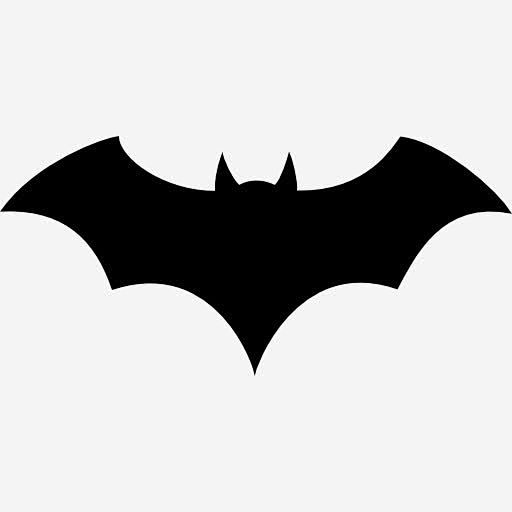 蝙蝠翅膀黑色剪影与开图标