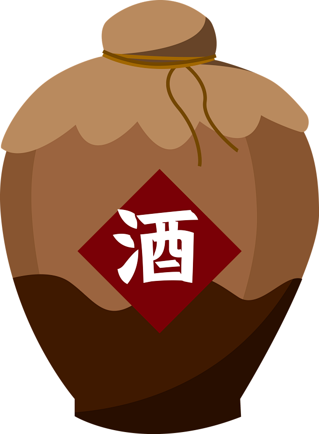 酒 古代酒 酒插画 酒坛酒缸插画nitu (2)