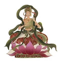 千库网_敦煌壁画宗教文化莲花座菩萨_元素编号13086813