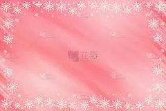 冬季粉红、深红色、玫瑰红饱和明亮的渐变背景与对角倾斜的波浪和白色雪花在顶部、底部、两侧，沿着轮廓。这