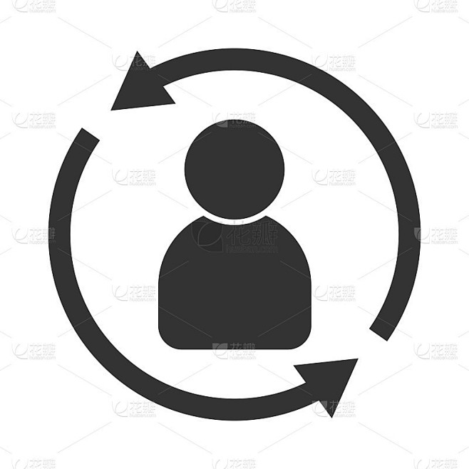 客户交互图标。客户端返回或租赁符号