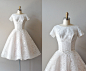 Vintage 古着孤品 50年代古董裙 蕾丝白婚纱