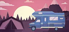房车 【酷图网】房车,帐篷,卡通房车,矢量房车,手绘房车,房车插画,房车侧面,卡通夜晚,卡通夜景,风景夜景,汽车插画,运输工具