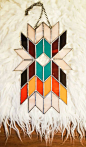 Geometric Wall Art, Abstract Art, Stained Glass Panel, Tiffany, Suncatcher, Mid Century Modern, Art Deco, Boho, Tribal, Aztec, Feathers by GlassJackal on Etsy https://www.etsy.com/listing/493466572/geometric-wall-art-abstract-art-stained