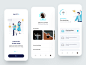 Travel Bags App游戏化配置文件演练入职插图Travel App Travel平面插图盘带最小ios仪表板设计App UX ui