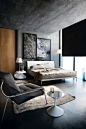 Love how cozy and dark this seems | Interior Design