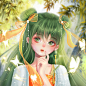 国风美少女之绿竹_闰途广告设计__插画师作品_涂鸦王国gracg.com