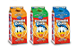 其中包括图片：Disney Donald Duck Brand Orange Juice Packaging Design