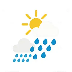 简约风格多云转雨天气插画高清模板免费下载-趣麦麦图