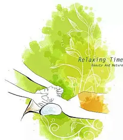 黄绿色涂鸦花纹背景上做头部按摩的女子花纹背景|黄绿色|卡通人物|卡通人物图片|漫画人物|女子|人物绘画|人物素材|人物图片|矢量人物|矢量素材|手绘|手绘插画人物|头部按摩|涂鸦
