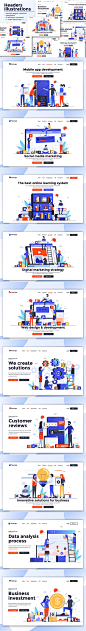 #Banner模板#
app应用数据分析在线学习banner源文件ai插画矢量图形素材包