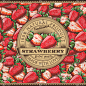 标签,草莓,四方连续纹样,华丽的,传统,简单背景,食品,果酱,复古,烹调