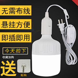 E27带插头开关超亮节能灯泡螺口悬挂式灯...