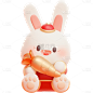 春节生肖兔拟人3D