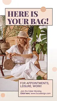 Simple Literary Women's Wear Cyber Monday Discount Sale Instagram Story