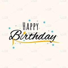 生日快乐字母文本矢量笔刷孤立在白色背景插图。