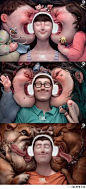 刚刚在 Pinterest 上看到的这个广告插画，感觉很好。