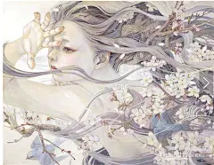 日本Miho Hirano唯美风格插画作品欣赏_图片_我爱画画网_我爱画画网